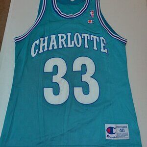 Champion Alonzo Mourning Charlotte Hornets NBA Basketball Jersey Adult Medium 40